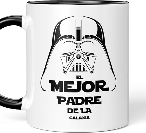 LA CASA DE LAS TAZAS® Regalos para Papa. Regalos Originales Día del Padre - Papá - Super Papa, Regalos Hombre Originales - Taza Papa - Cumpleaños Padre, Regalo Gracioso Papa (Negro)