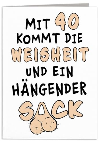 Geburtstagskarte Mann gemein lustige Karte 40. Geburtstag Freund Grußkarte Männer Klappkarte Geschenkkarte Faltkarte mit Umschlag 10,5 x 14,8 cm