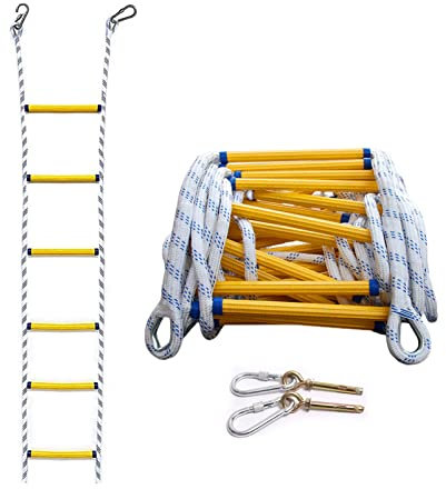 PNAJFUEL Strickleiter,Notfall Feuer Flucht Leiter 2-6 Stockwerk Strickleiter Licht Portable Folding Sicherheit Leiter/20M