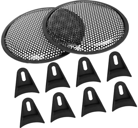 A ABSOPRO 8'' Voiture Haut-Parleur Subwoofer Métal Noir Gaufre Grille Couverture Guarde 2pcs Remplacement d'article