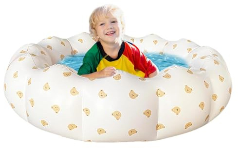 Piscine Gonflable Baignoire Pliable en Forme de Pétale pour Bébés | PVC pour Jardin, Utilisation Intérieure et Extérieure, Boule de Mer, Chien
