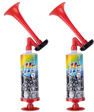 Xiuyer Airhorn, Tröte, Air Horn, Tröten, 2 Stück Laut Air Horn, Tröte Wiederverwendbare Stadionhorn, für Fussballspiel Anfeuern Melodie Gas Hupe, Handball, WM, Boot, Marine, Sport, Party(Rot)
