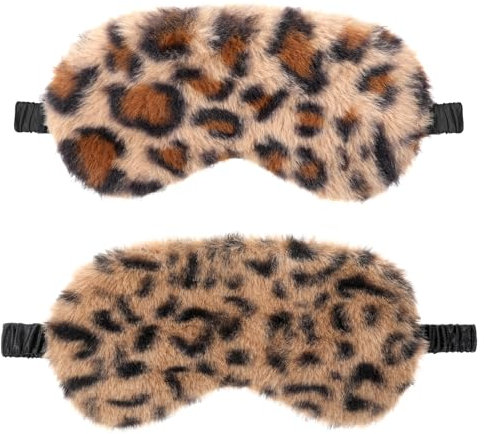 2 Pezzi Maschera Gli Occhi In Peluche Morbida Benda per Dormire Copertura Gli Occhi Comoda Pelliccia Sintetica Pelliccia per Dormire Maschera per Dormire In Raso Pisolino Notte Copertura