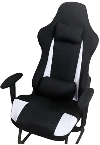 Tufkiss Funda Silla Gaming de Juego 6 Pcs, Funda Elástica Silla Gaming, con Funda para Reposabrazos Funda Silla Gamer(No Incluye Sillas)(Black)
