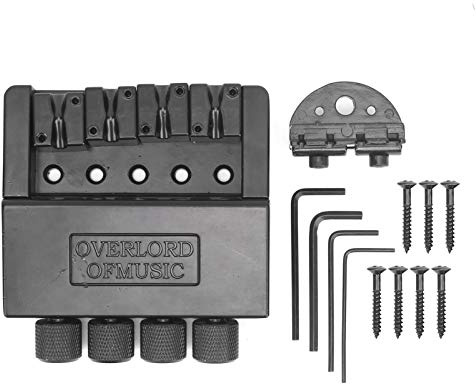 Bass String Bridge, 4 Saite Electric Bass Zink Alloy Headless Bass Bridge Komplettes Kit mit Schrauben und Schraubenschlüssel