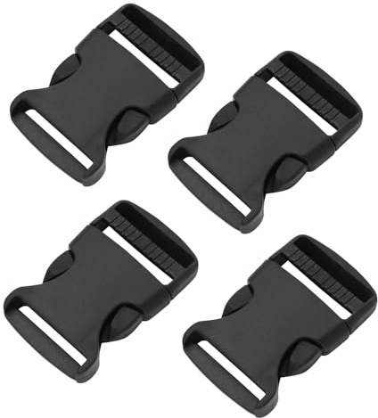 quyueug 4Pcs 50mm Plastic Side Release Buckles – Heavy-Duty Plastic Buckle Clips for Luggage, Bags & Belts (Snap Fasteners & Belt Clips)​