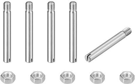 sourcing map 5 perni cilindrici con intaglio, M3 x 25 mm, in acciaio inossidabile 304, con filettatura esterna, viti con scanalatura con dado per installazione di mobili per armadi (GB878)