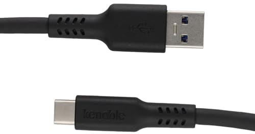 kenable USB A to USB C Fast Charger Cable 3A Data Sync Lead for iPhone 15 iPad Android Phones Tablets 1m Black TPE