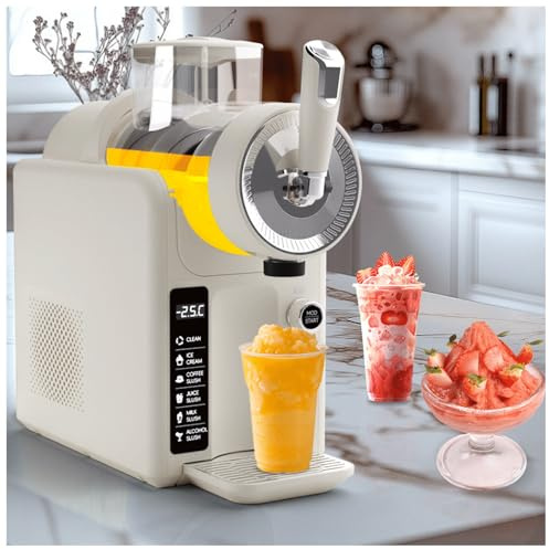 LADECNERHT Macchina Slush 1,8l per La Casa, Senza Cubetti di Ghiaccio, Autopulente, Macchina 5 in 1 Slushie con 5 Impostazioni per Slush, Cocktail, Frappé, Milkshake, Vino White