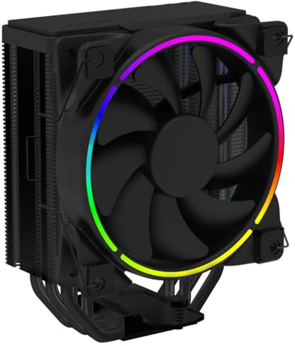 Gamma 500 Black Edition CPU Cooler, ARGB LEDs, 5 Heatpipes, 1 x 120mm PWM Fan, Active Sync RGB Mystic Lights, Compatible for AMD AM4 AM5 and Intel 115x 1700 Platforms | Black