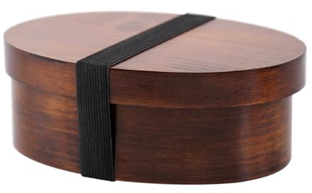 Hqunjikp Lonchera escolar, correa elástica portátil a prueba de fugas, caja de aperitivos japonesa de madera, para alimentos, comidas, ensaladas, sushi, escuela, viajes
