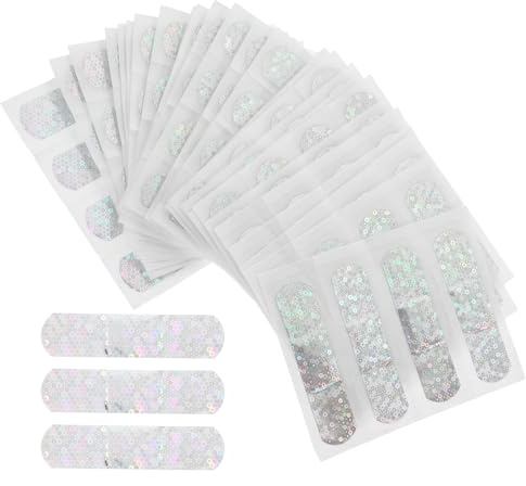 FOMIYES Vinyl Breathable Glitter Bandages 100Pcs Adhesive Plasters for Wound Protection Easy Tear Sturdy Material