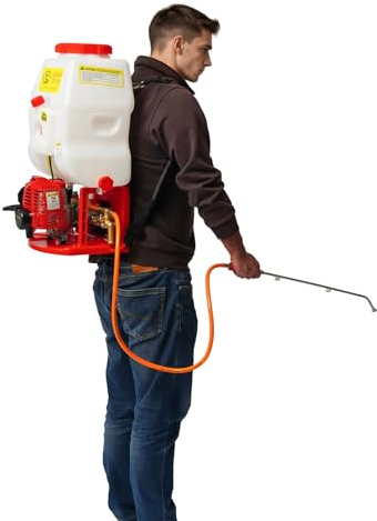 Pulverizador de motor de 20 litros de gasolina, 2 tiempos, 25,4 CC, pulverizador de motor, 8 m, pulverizador de gasolina, 7500 rpm, pulverizador a presión para cobertizos de verduras, huertos