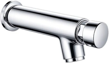 Grifo Frontal Temporizado para Lavabo con Pulsador y Cierre Automático Acabado Cromado Cartucho de Latón Atomizador Antisalpicaduras Ahorro de Agua FLUVIA