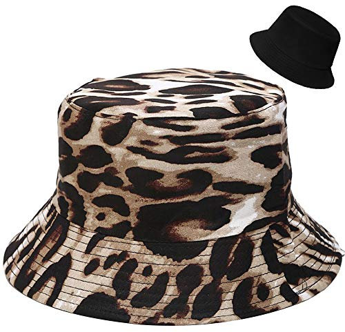 XYIYI Gepard Reversibel Fischerhüte Leopard Anglerhut Sonnenhut Für Damen Mädchen