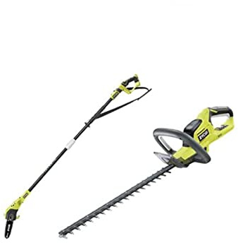 Pack RYOBI Taille haie 18V One+ Lithium OHT1845 - élagueur à chaîne sur Perche 18V One+ OPP1820 - sans Batterie ni Chargeur