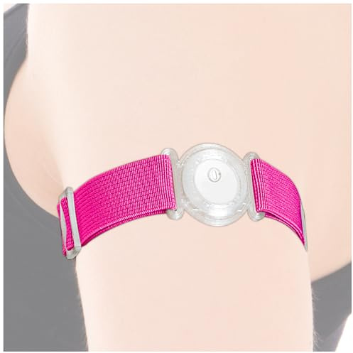 DiaBrothers Freestyle Libre 3 Fixierband Fixierung Halter mit verstellbarem Armband - Halter: transparent - Armband: pink - Größe: M (25-35 cm)