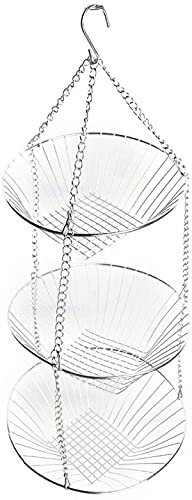 TSTSM Hängekorb aus Draht mit 3 Ebenen, Obstschaukel, Gemüse-Küche, Aufbewahrungskorb für Küche, Wohnzimmer und so weiter.