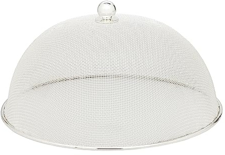 EDZARD Schutzhaube Classic, Ø 30 cm, Höhe 16 cm, edel versilbert | anlaufgeschützt, Speiseschirm, Fliegenhaube, Tischdeko, Geschenkidee, Gartenparty, Grillparty