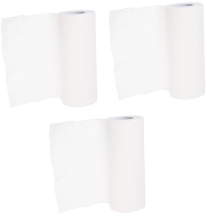Hoement 3 Rolls of White Teatowels Kitchen Made of Washable Non-woven Fabric for Dish Cleaning and Cleaning Countertops without Hurting Tableware and Dish Towels