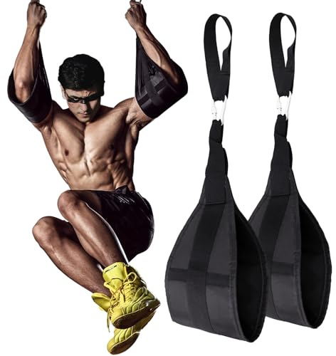 Hanging Ab Straps for Pull Up Bar: Gym Ab Sling Straps for Arm Pull up Workout Support for Training Knee and Leg Raises (Black)