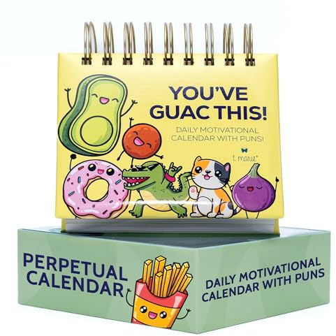 T MARIE 2026 Punny Motivational Desk Calendar - Daily Pun Perpetual Calendar with Clean Humor for Home and Office - Funny Gifts and Kid Friendly Dad Jokes - Cute Office Decor with Positive Affirmations