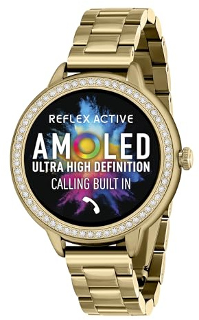 Reflex Active Reloj inteligente Amoled Series 41 para mujer con modos deportivos, frecuencia cardíaca, hacer y responder llamadas, reproductor de música, GPS, contador de pasos, seguimiento de ciclo y