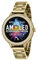 Reflex Active Series 41 Amoled Smart Watch for Women with Sports Modes, Heart Rate, Make/Answer Calls, Music Player, GPS, Step Counter, Cycle Tracking and Stone Set Gold Bracelet for Android IOS