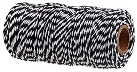 100 m de ficelle de boucher pour travaux manuels, 2 mm de ficelle de boulanger colorée pour cuisine, cuisine, emballage cadeau, artisanat, jardinage, travaux manuels (noir)