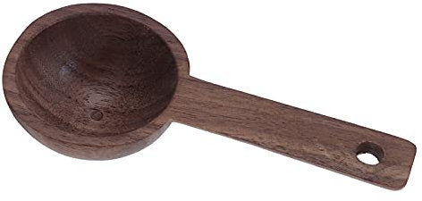 Coffee Scoop Wooden Measuring Spoon Walnut Teaspoon Coffee Accessories for Coffee Tea Sugar Dlour Spices ((1 Sold) #2 108mm Walnut)