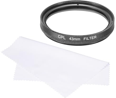 QUARKZMAN 43mm Filtro Polarizzatore Circolare, Filtro Polarizzatore a Doppio Strato Multi-Rivestimento con Panno per Pulizia per Obiettivo Fotocamera