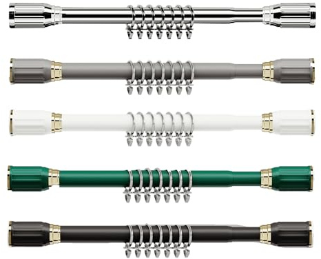 QUIYAEZY Teleskopstange Ausziehbar Duschvorhangstange Duschstange ohne Bohren Klemmstange zum Klemmen für Kleiderschrank, Klemm Gardinenstange Durchmesser 33mm Edelstahl 310-400cm/122-157.5in