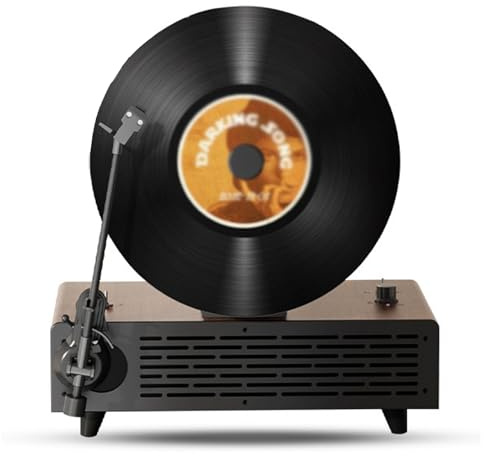 Giradischi verticale - Giradischi retrò con piatto da 30,5 cm, bassi potenti e suono chiaro, supporta varie dimensioni di registrazione per un'esperienza musicale migliorata