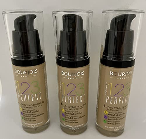 3x Bourjois 123 Perfect Foundation (52 Vanilla)