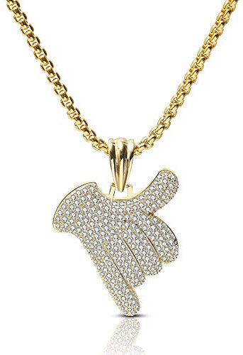 MSSZH Collier Accessoires De Tempérament Pendentif Tendance Hip Hop Rap, Or