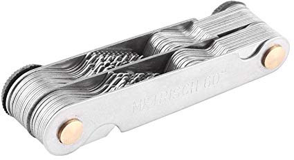 Jauge de mesure de filetage, 52Pcs jauge de filetage en acier inoxydable de 0,25 à 6,00 mm outil de mesure de pas de vis de 60 et 55 degrés(Metric/Imperial)