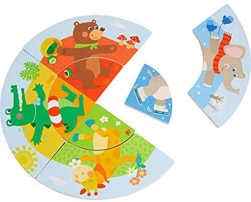 HABA 304912 - Legespiel Tierische Jahreszeiten, buntes Zuordnungsspiel mit liebevoll gestalteteten Holzteilen, Holzspielzeug ab 2 Jahren