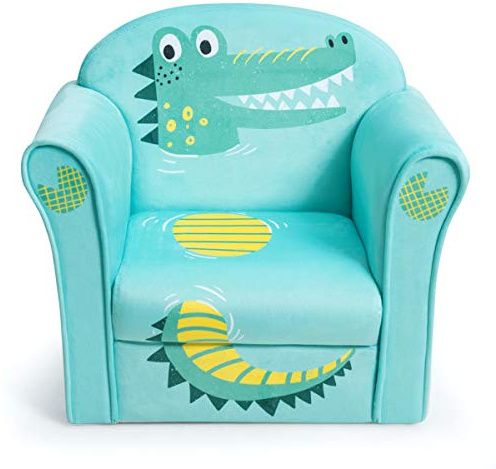 Costzon Kids Couch, Children's Sofa Armrest Chair with Pattern, Toddler Furniture w/Sturdy Wood Construction, Preschool, Lightweight Kids Couch Sofa Chair for Aged 1-5 Boys & Girls Gifts, Crocodile