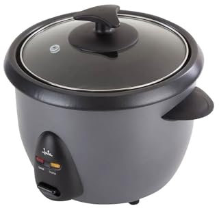 Jata AR393 - Arrocera con capacidad de 1 litro. Función de mantenimiento de calor. Depósito de aluminio extraíble. Fácil limpieza. Incluye jarra medidora y espátula. 400 W de potencia.