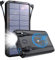 Power Bank Wireless 26800mAh Portable Charger Solar Battery Pack with Built in Cables 2 Outputs & LED Flashlight for iPhone and Samsung Smartphone