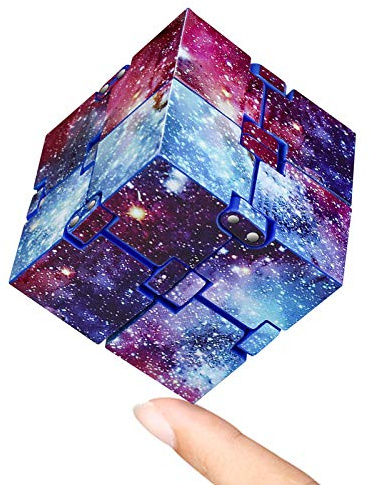 KEEYMENT Infinity Cube Fidget giocattolo per bambini e adulti per alleviare lo stress gioco dell'infinito, Cool Mini Galaxy Figetget giocattoli per alleviare l'ansia e uccidere il tempo (galassia)