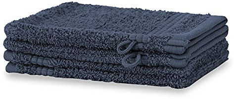 Merana Rome Waschlappen Set | saugstark, weich und fusselfrei | Frottier Waschhandschuhe in Luxus Qualität aus Schwerer Baumwolle 590 GSM (Pacific Blue, 4 x Waschhandschuh (15x20cm))