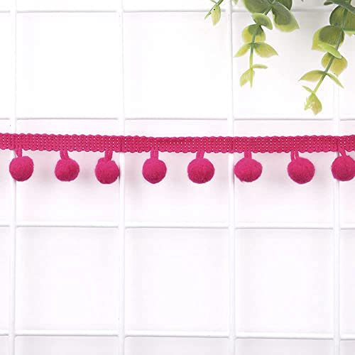 5 Yardas de 12 mm con Pompones para Manualidades,Cinta Decorativa con Pompones,Bolas,Pompones,Flecos,Cinta Decorativa,Accesorios de Costura para Manualidades,Ropa,Disfraces,Costura,decoración,Rosa