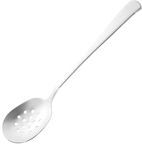 Operitacx Mestolo Acciaio Inox, Cucchiaio Ergonomico Per Zuppe, Insalate, Riso, Utensili Da Cucina, Argento, 8.3 Pollici
