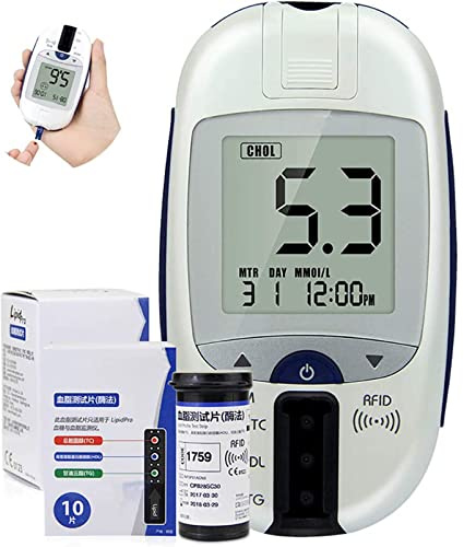 Analizzatore Di Lipidi Nel Sangue Multifunzione, Monitor Portatile 5 In 1 Del Colesterolo (tester Per Lipidi Nel Sangue Di Trigliceridi Del Colesterolo Totale Ad Alta Densità), Facile Da Usare