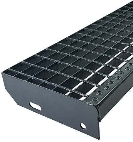 Gitterrost-Stufe Verzinkt & Anthrazit Pulverbeschichtet 1200 x 240 mm Maschenweite 30 mm nach DIN 24531 und Rutschfestigkeit R11 Wetterfest