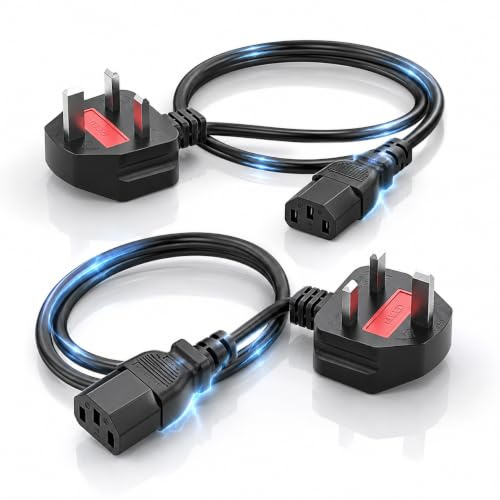 High Quality Replacement Cord 6FT, 3 Prong AC Power Cord Cable IEC C13 to NEMA 5-15P, 18AWG 10A 125V for Computer Monitor TV Printer Laptop Adapter Desktop PC, Durable Heavy Duty PVC Cable, Black