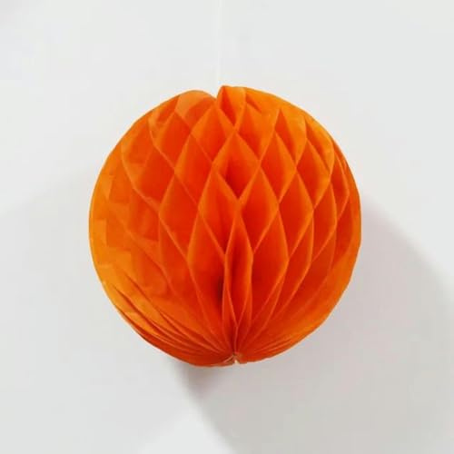 5 pz/lotto Multicolor Rosso A Nido D'ape Fiore Palla Rotonda Appeso Carta A Nido D'ape Palline Lanterne Artigianato Decorativo Festa di Nozze-arancione-4 pollici 10 cm