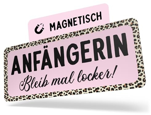 Führerschein bestanden Geschenk, Fahranfänger Magnetschild Auto | Perfekt für 18. Geburtstag Mädchen, 20 x 8 cm bis 200 km/h, Fahranfänger Aufkleber magnetisch, Anfänger Schild Auto Magnet