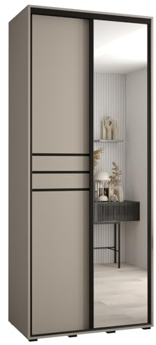 ABIKSMEBLE Armoire Dakota 11 Avec Porte Coulissante Miroir - Dressing Adulte - Penderie Vêtement - Garde-Robe - Placard - Closet